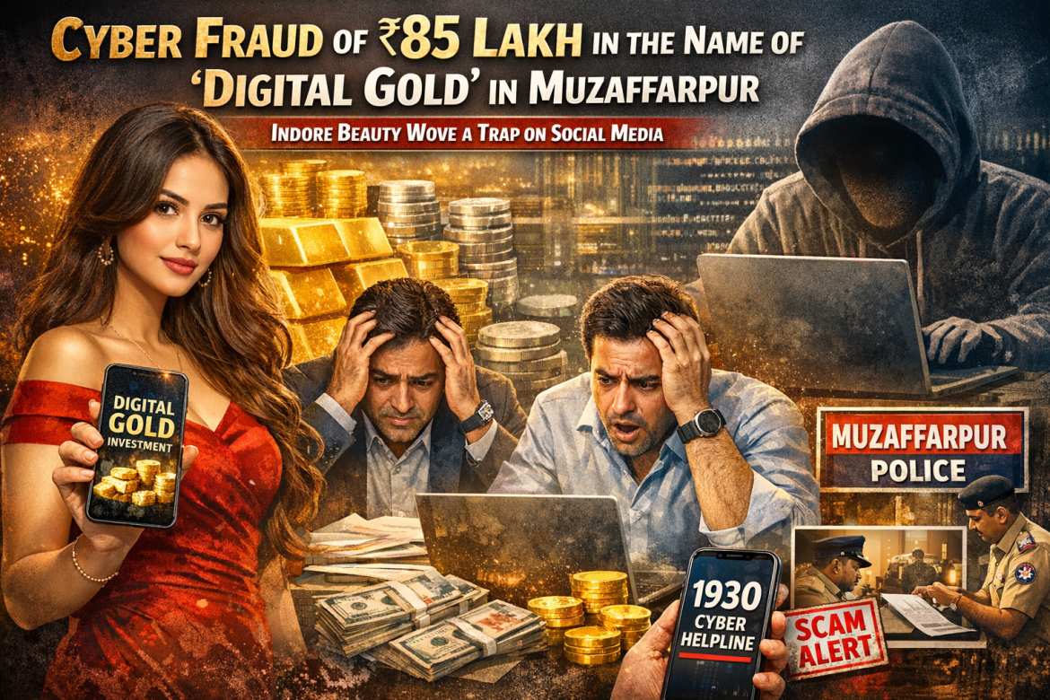 मुजफ्फरपुर में ‘डिजिटल गोल्ड’ के नाम पर 85 लाख की साइबर ठगी, सोशल मीडिया पर रचा गया इंदौरी हुस्न का जाल