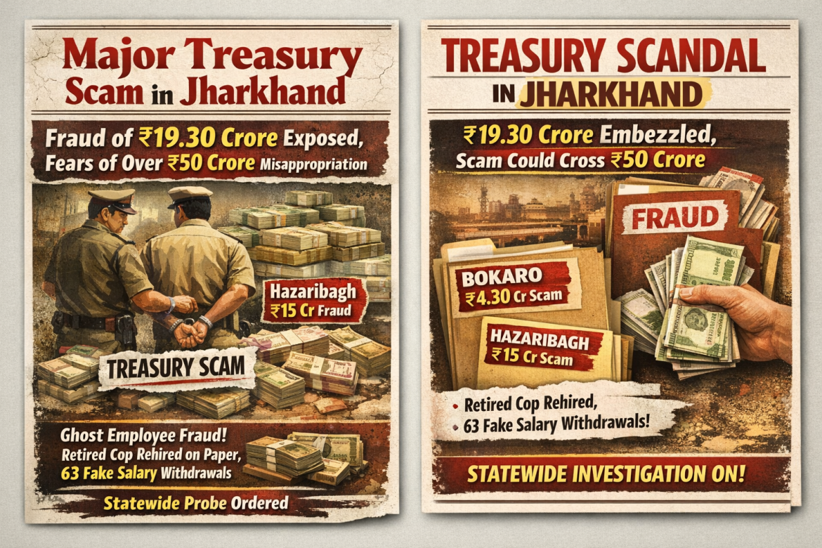 झारखंड में बड़ा ट्रेजरी घोटाला, 19.30 करोड़ की फर्जी निकासी उजागर